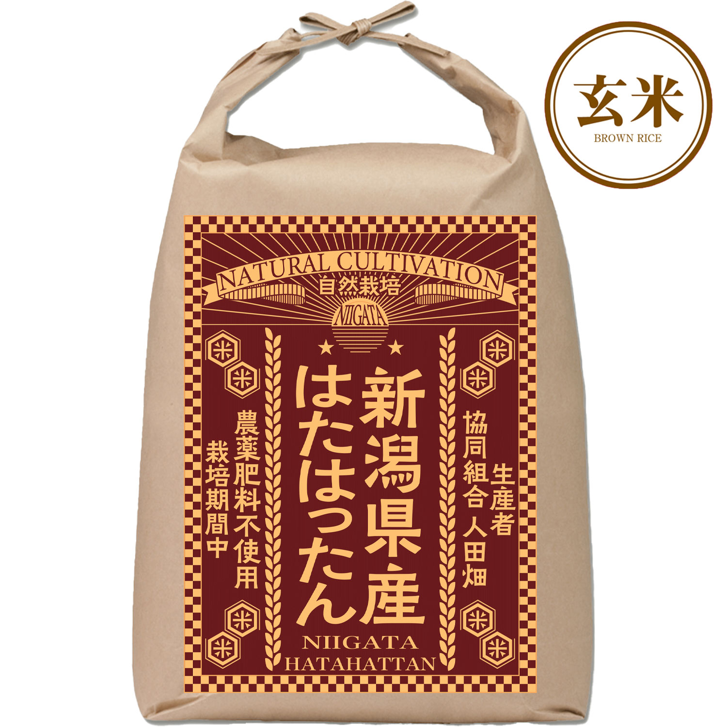 【玄米】令和6年産自然栽培 新潟県産はたはったん 2kg  (生産者：協同組合 人田畑）