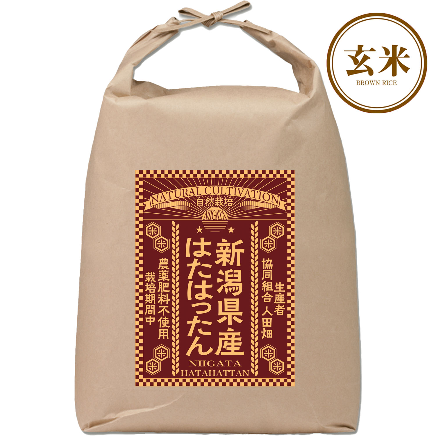 【玄米】令和6年産自然栽培 新潟県産はたはったん 5kg  (生産者：協同組合 人田畑）